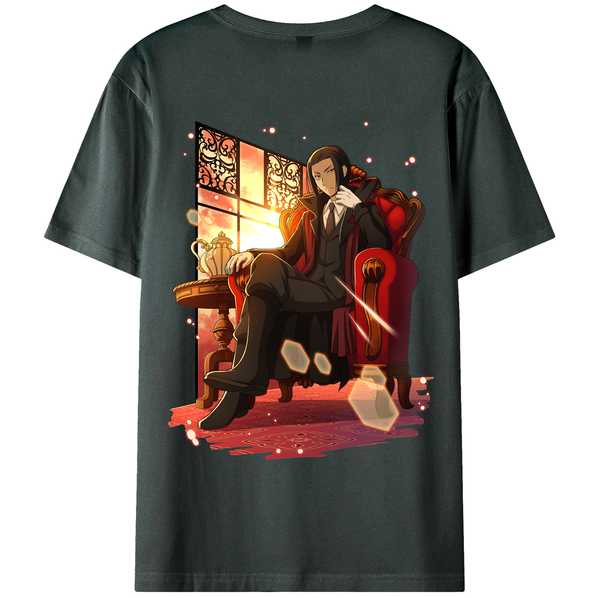 （画像用） 文豪ストレイドッグス Bungo Stray Dogs 綿100％ メンズ半袖Tシャツ（バックプリント） 通気性